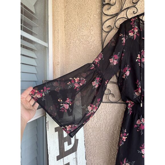 WHBM Bell Sleeve Floral Dress - Size M - Multicolored - Picture 4 of 10